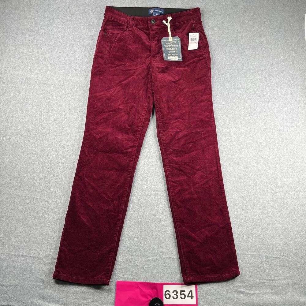 Democracy Corduroy Pants Womens Size 10 Red AB Solution NEW NWT